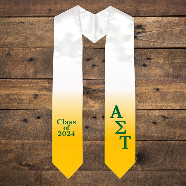 Alpha Sigma Tau Extra Fancy Classic Greek Graduation Stole Online Hot Sale