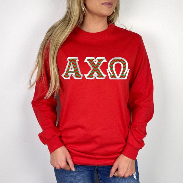 Alpha Chi Omega Lettered Long Sleeve Shirt Cheap