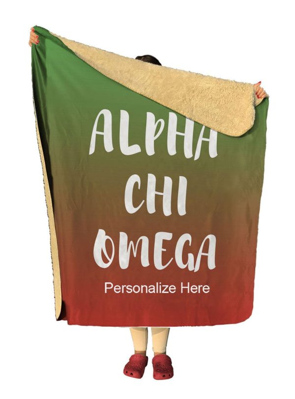 Alpha Chi Omega Gradient Sherpa Lap Blanket on Sale