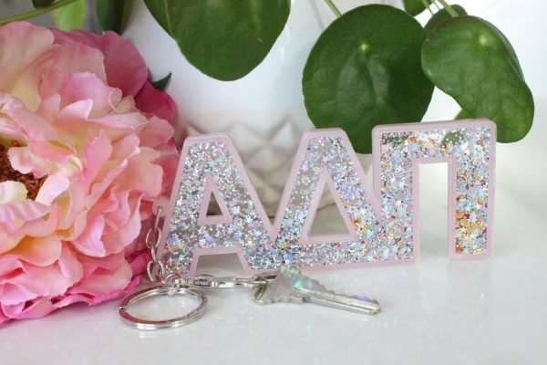 Alpha Delta Pi Glitter Keychain For Cheap