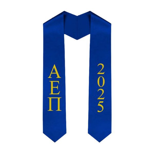 Alpha Epsilon Pi Greek Lettered Graduation Sash Stole With Year - Best Value Supply