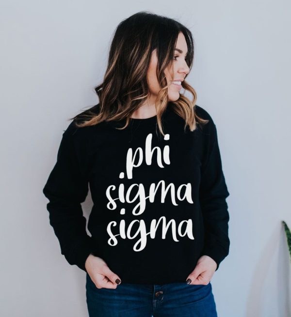 Phi Sigma Sigma Script Crew Sweatshirt Cheap