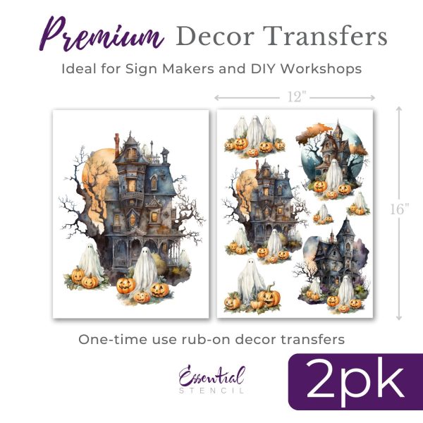 Spooky Haunted House Rub-on Transfer Set on Sale - Image 2