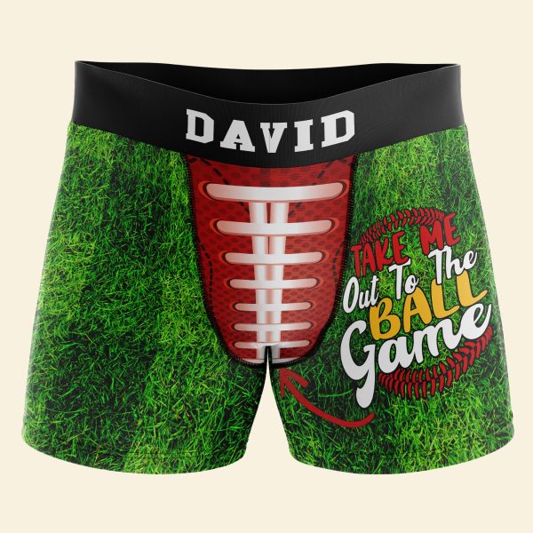 Take Me Out To The Ball Game, Boxer for Football Lover, Men Boxer Briefs, Gift For Football Lover Fashion - Image 4
