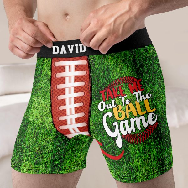 Take Me Out To The Ball Game, Boxer for Football Lover, Men Boxer Briefs, Gift For Football Lover Fashion - Image 2