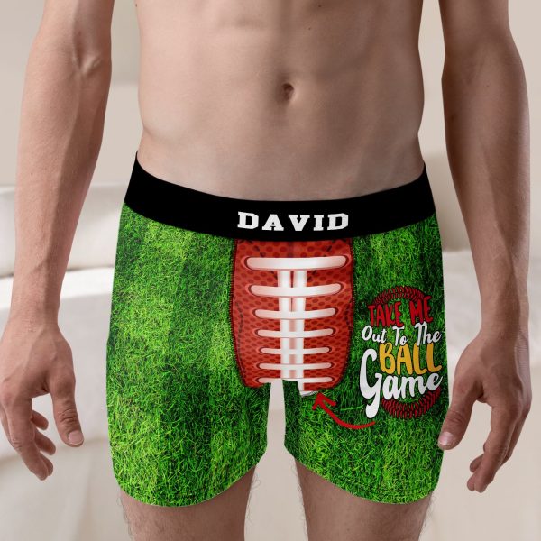 Take Me Out To The Ball Game, Boxer for Football Lover, Men Boxer Briefs, Gift For Football Lover Fashion